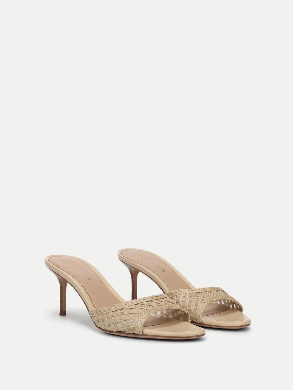 Veronica Beard Beige Woven Open-Toe Mule Heels